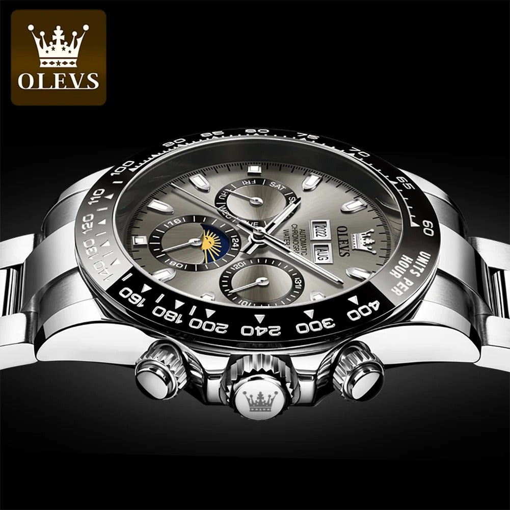 Men Silver Stainless Steel Strap  Mechanical High Quality Seagull Movement watch